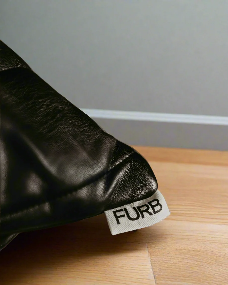 Jagger Black Vegan Leather Dog Bed, Cover Only - Image 4