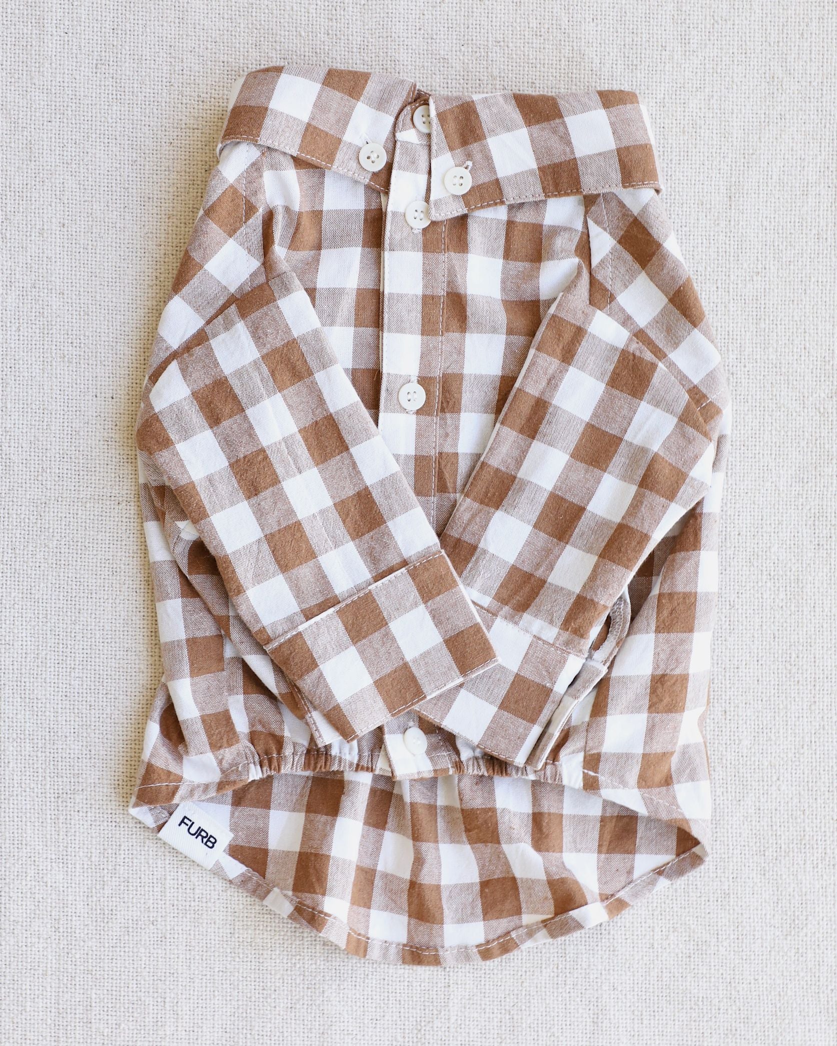 Sylvan Nutmeg Gingham Dog Shirt - Image 2