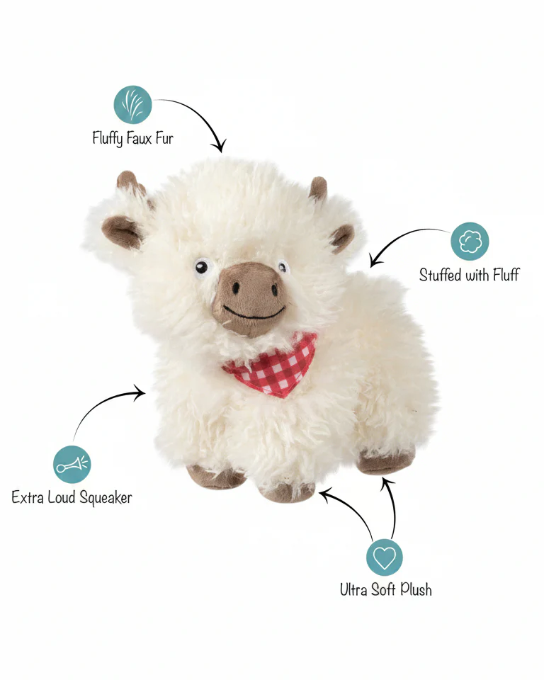 Don't Have a Cow Fuzzy Dog Toy - Image 2