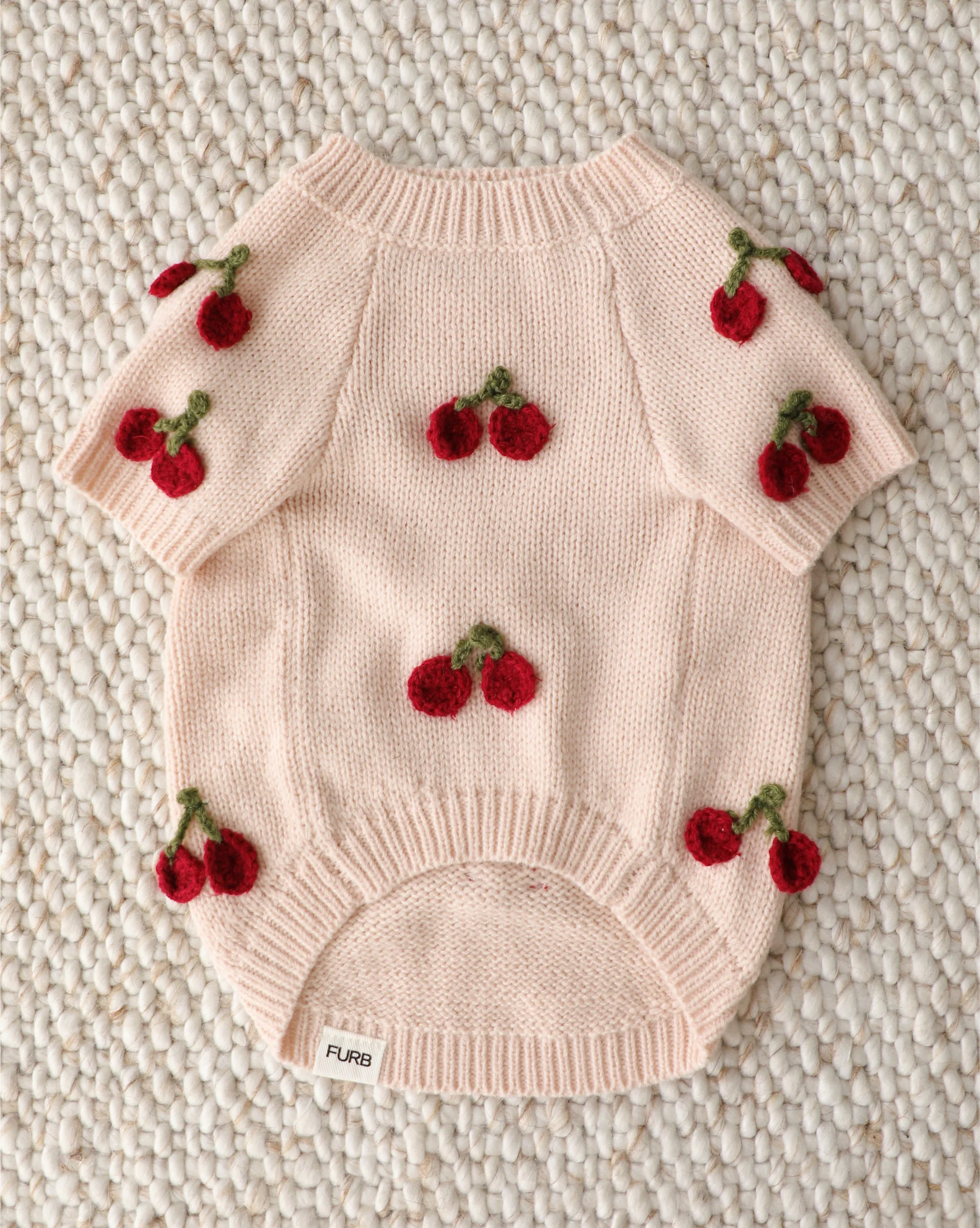 Mon Chéri Blush Cherry Dog Sweater - Image 2