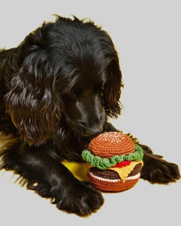 Total Snack Crochet Hamburger Dog Toy - Image 2