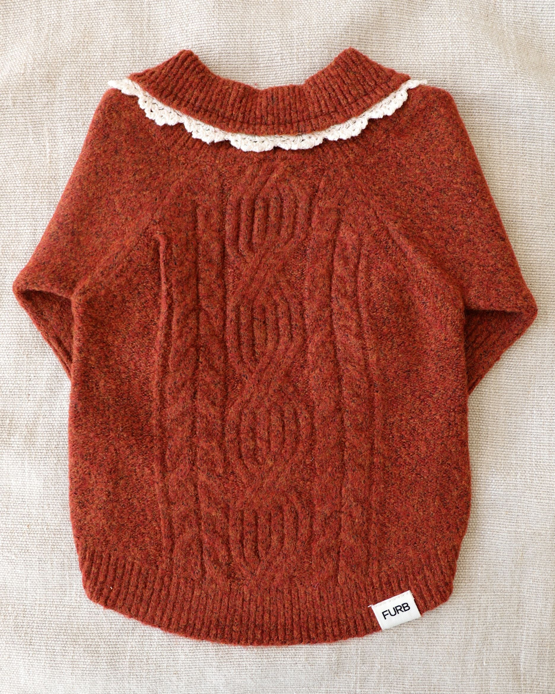 Tea Time Spice Cable Knit Dog Sweater - Image 2
