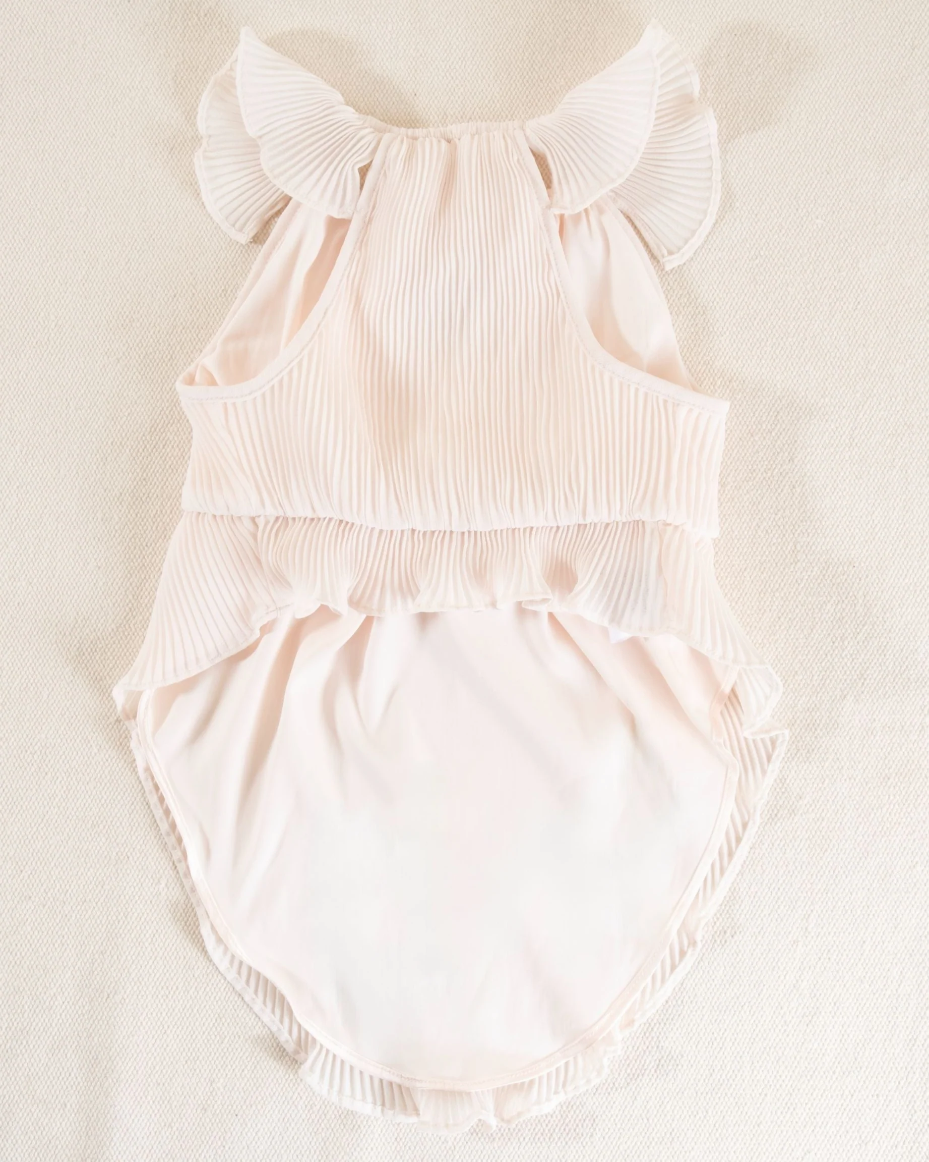Love Story Petal Pink Pleated Chiffon Dog Dress - Image 3