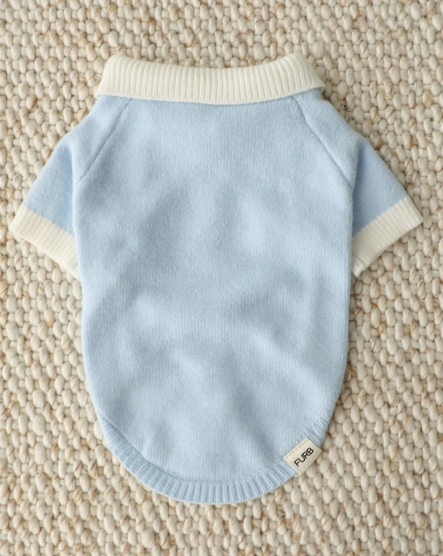 Cherry On Top Light Blue Polo Dog Sweater - Image 5