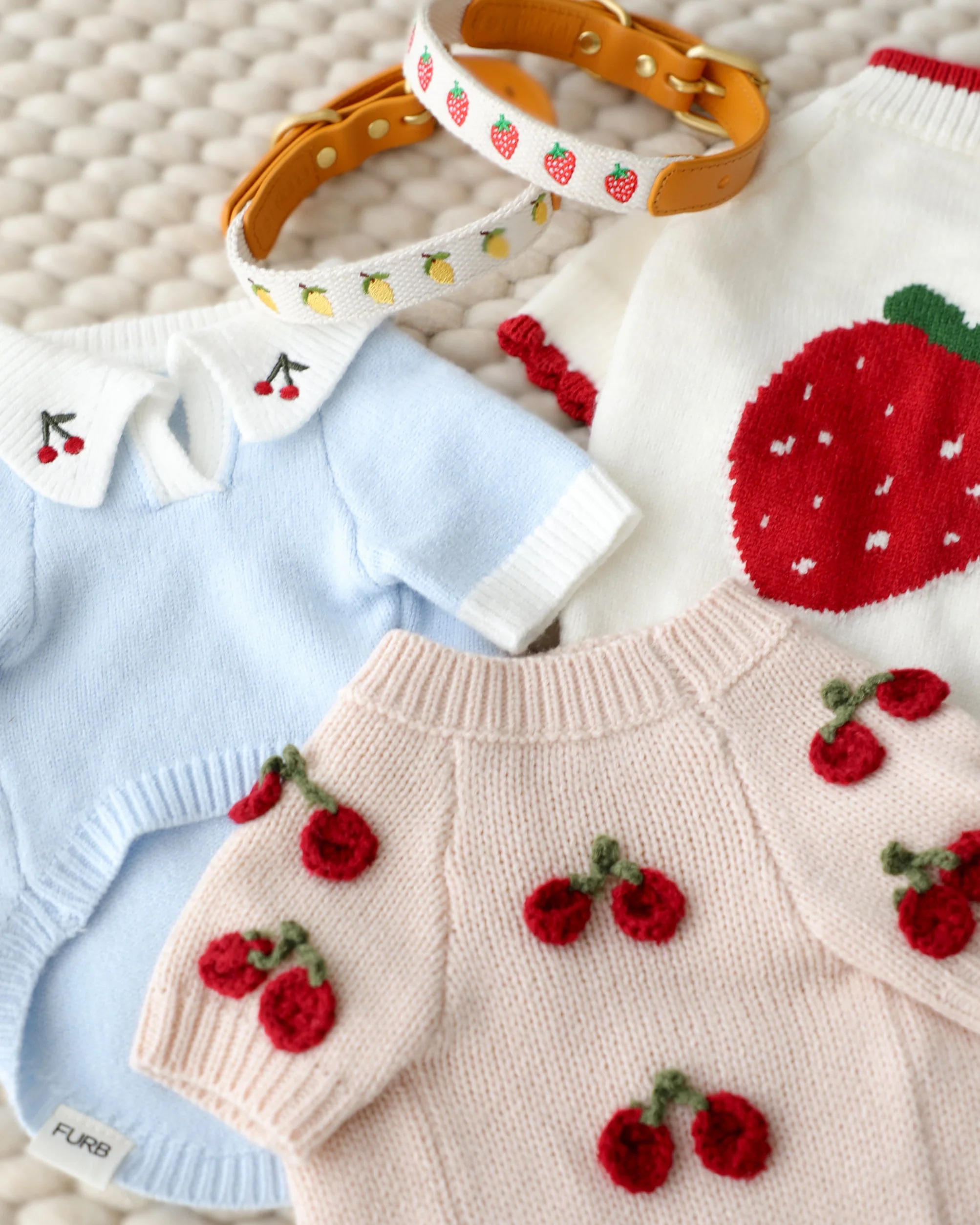 Cherry On Top Light Blue Polo Dog Sweater - Image 8