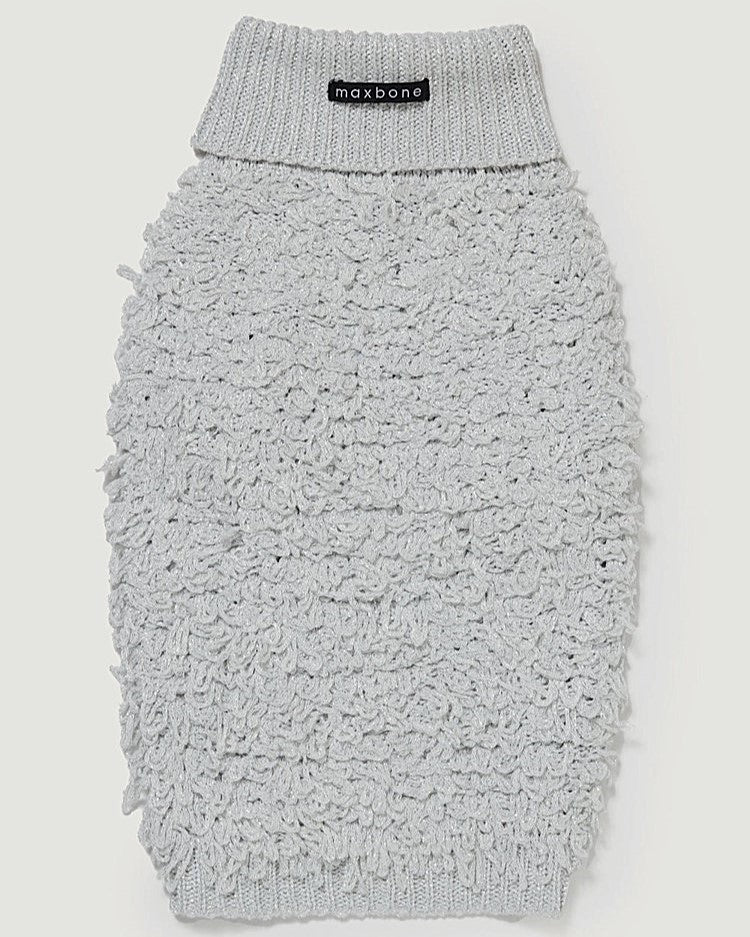 Starlet Metallic Silver Curly Knit Jumper