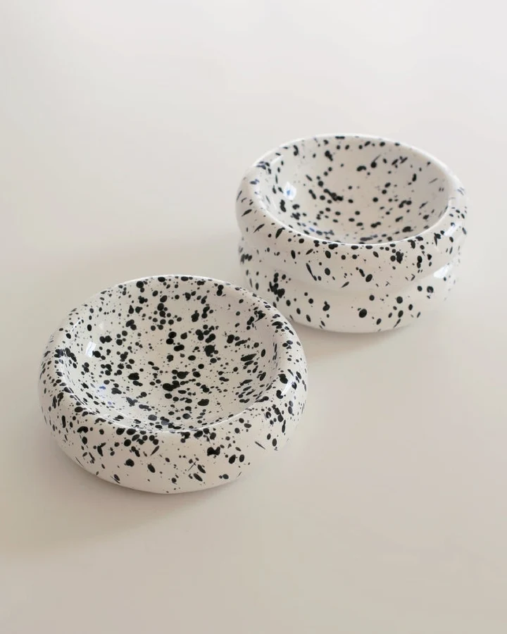 Modern Muse Halo Pet Bowl Set in Ink