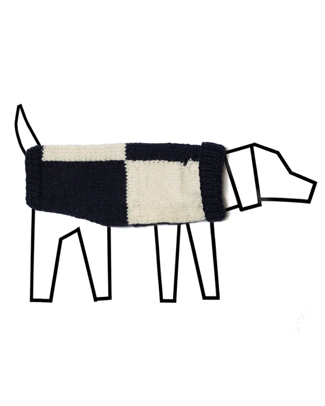 Check You Out Navy + White Dog Sweater - Image 3