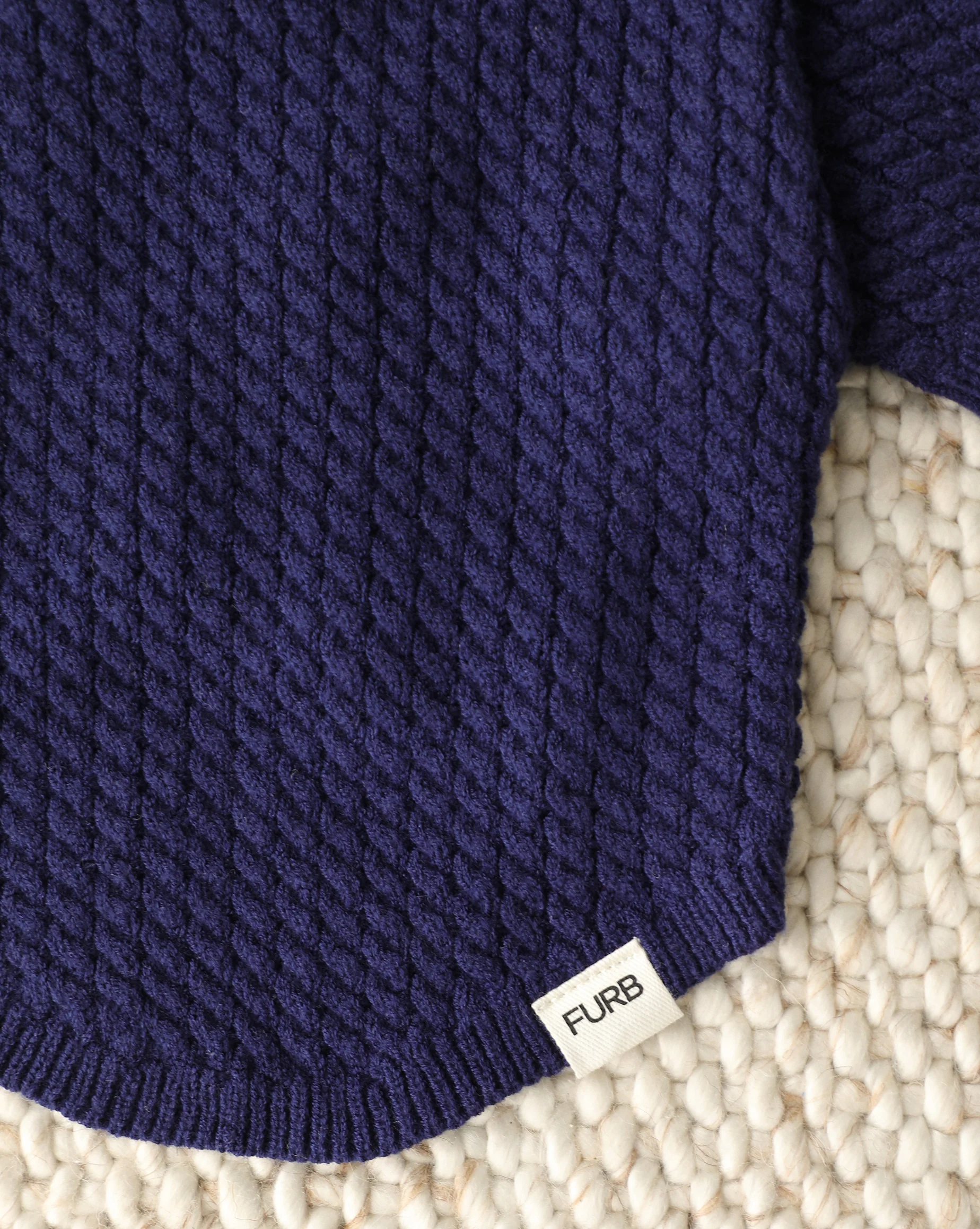 Little Skipper Navy Cable Knit Polo Sweater - Image 6