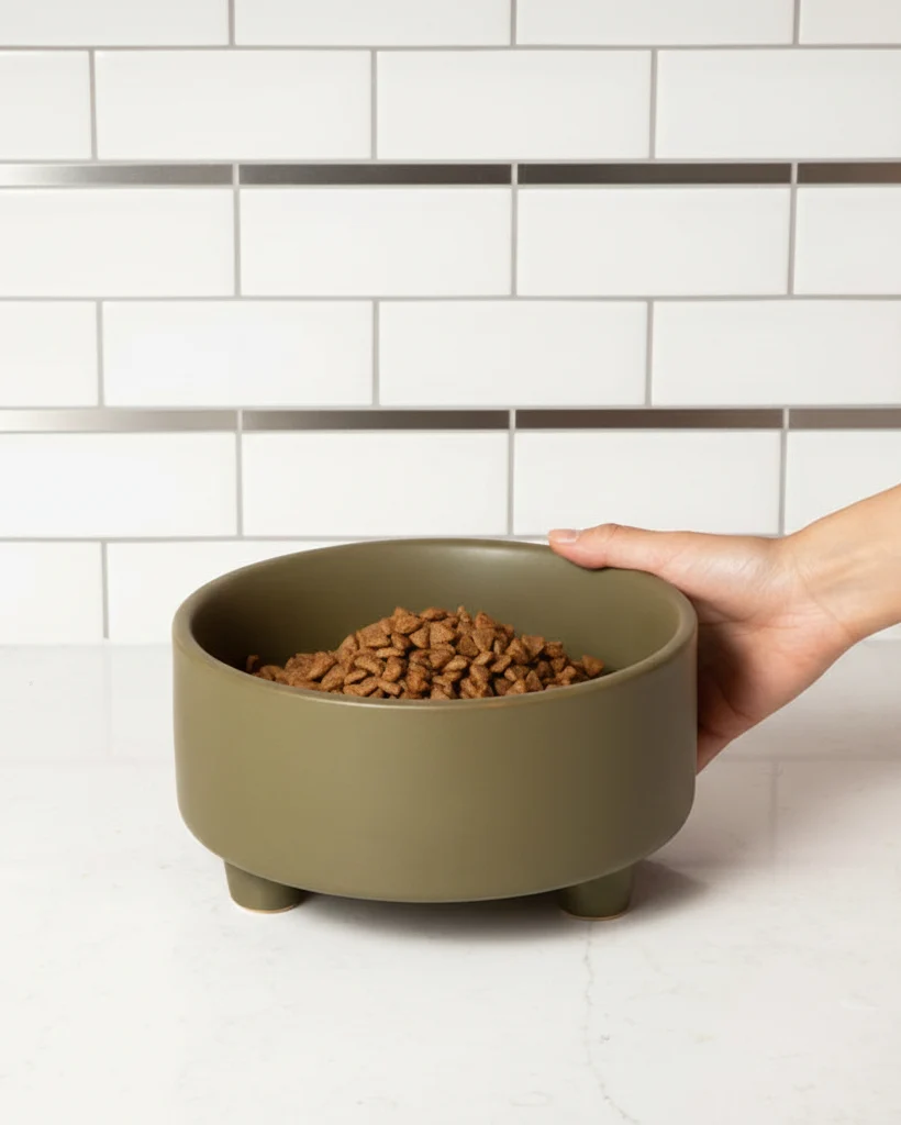 Treat Yourself Olive Ceramic Dog Bowl - Image 2