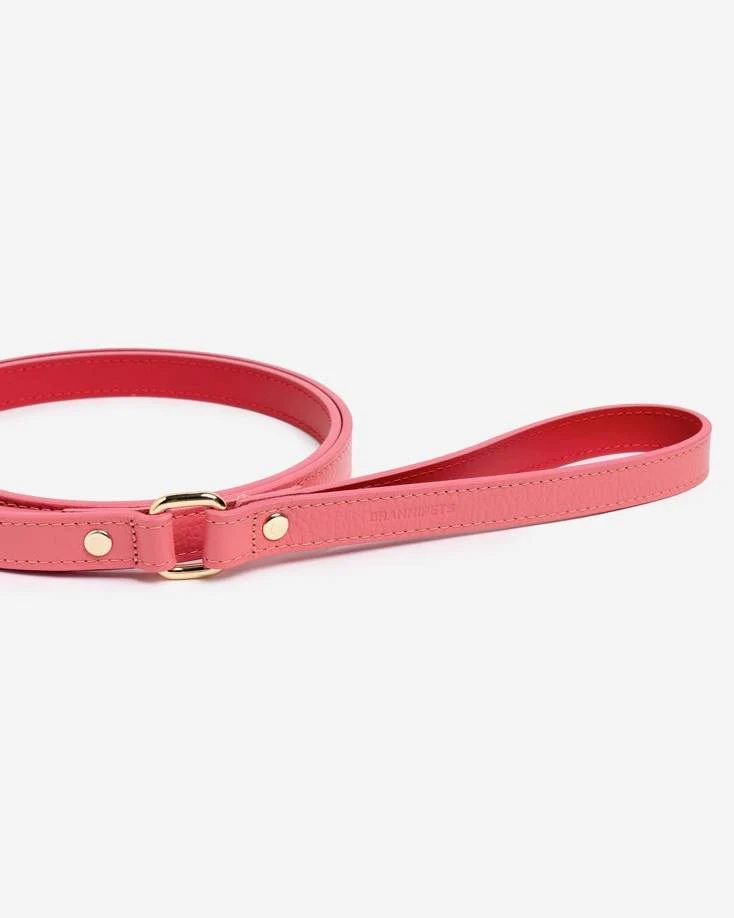 Nara Pink Leather Dog Leash - Image 3