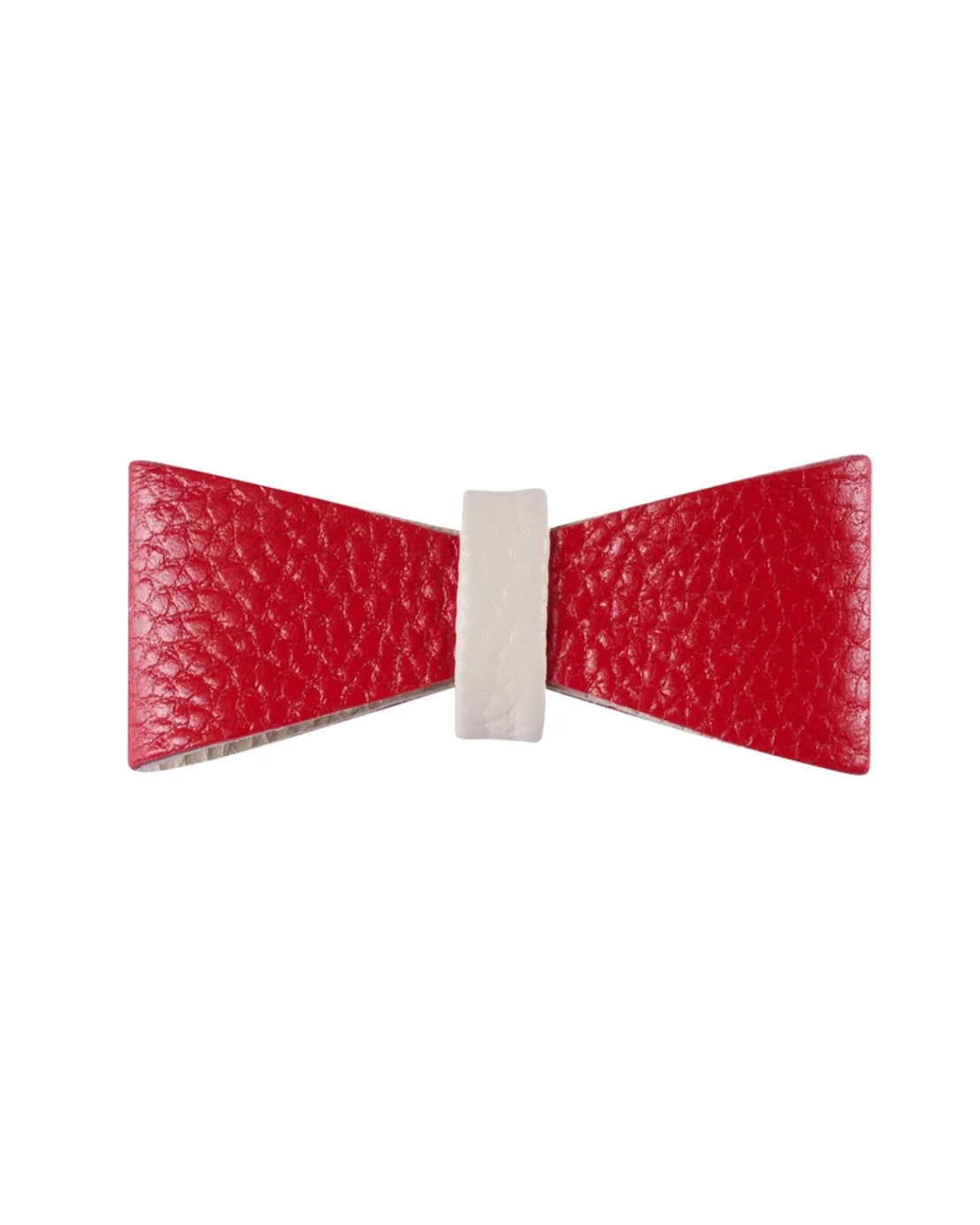 Demure Dog Red Leather Bow Tie