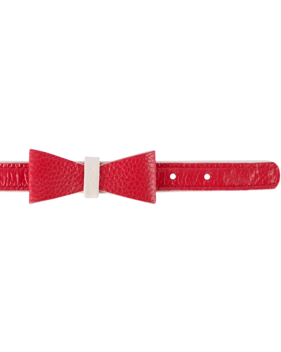 Demure Dog Red Leather Bow Tie - Image 3