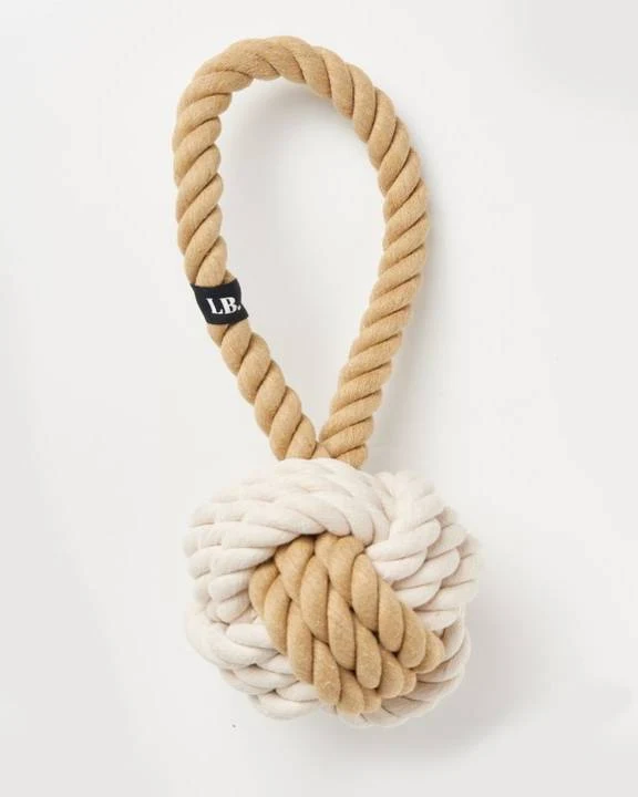 All Tied Up Tan + White Rope Toy
