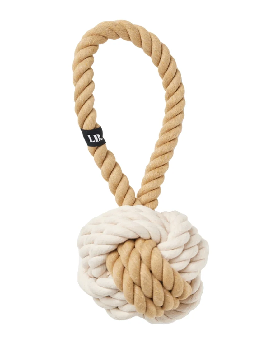 All Tied Up Tan + White Rope Toy - Image 3