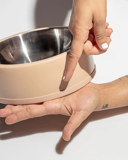 Wild One Tan Metal Dog Bowl - Image 3